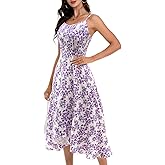 DRESSTELLS Women's Floral Summer Dress 2025, High Low Boho Spaghetti Casual Beach Sundress