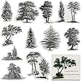 Nature Woods Trees Clear Stamps for Card Making Decoration DIY Scrapbooking, Forest Transparent Rubber Seal Stamps for Photo Card Album Crafting Supplies.