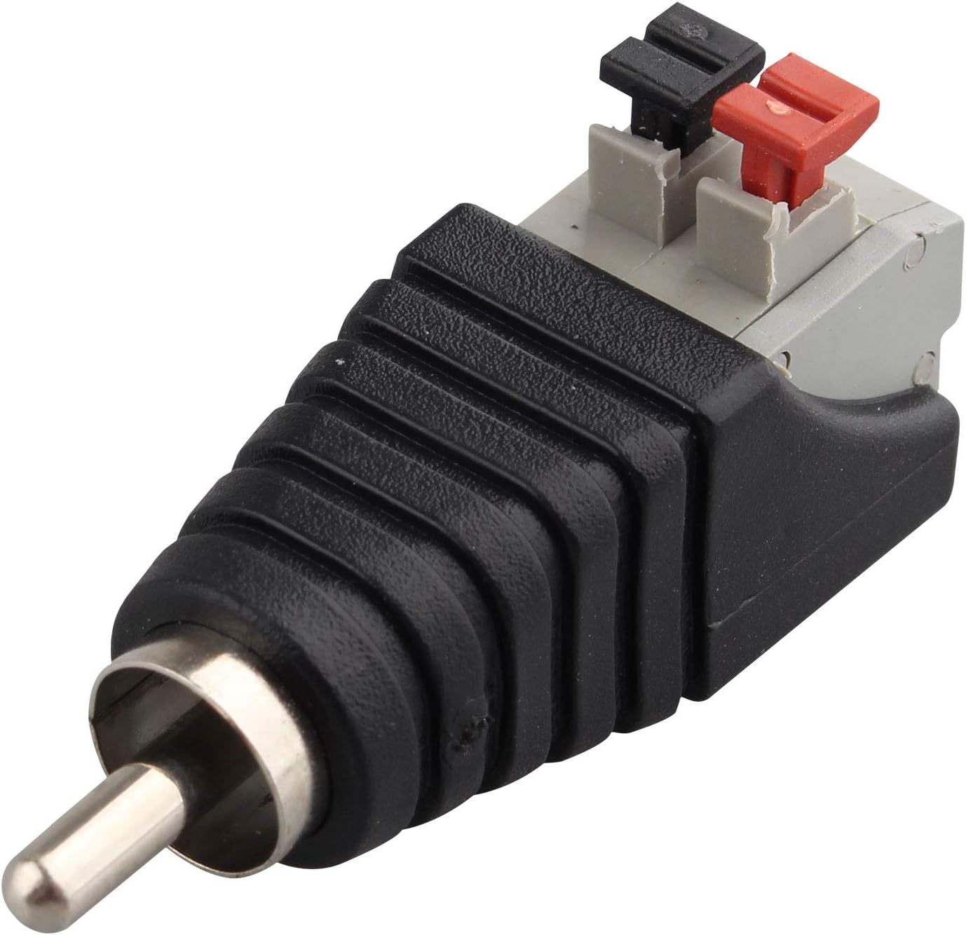 Jopto 4PCS Speaker Phono RCA Male Plug to AV 2 Screw Terminal Female Adapter Audio Video Balun Spring Press Type Adapter Professional DC Power Connector for CCTV (RCA Male To AV 2 Screw Female) Black - Image 3