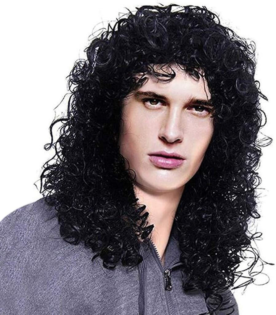 Amazon Com Kimloog Men Cosplay Long Black Curly Wigs Party