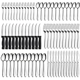 Pleafind 72-Pieces Silverware Set for 12, Flatware Set with Steak Knives, Stainless Steel Cutlery Set, Include Forks Spoons and Knives Set, Dishwasher Safe Utensil Sets for Home Restaurant