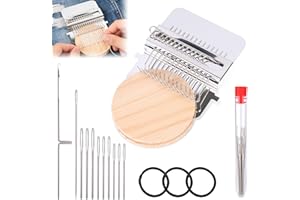 VERONVY Small Loom Speedweve Type Weave Tool, Knitting Kit Quickly Mini Patch Convenient Darning Loom for Mending Jeans Socks Clothes Loom Machine Makes Beautiful Stitching DIY Weaving Arts (14 Hooks)