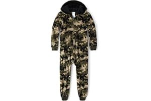 The Children's Place boys Long Sleeve Fleece Zip Up One Piece Pajama