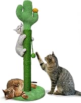 MORA PETS Tall 83cm Cat Scratching Post Cactus Sisal Ball Claw Scratcher view 1