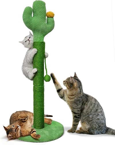 MORA PETS Tall 83cm Cat Scratching Post Cactus Sisal Ball Claw Scratcher