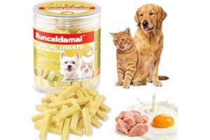 Pet Dental Chews Snacks - Freeze-Dried Crispy Stick for Dogs & Cats 3+ Months - Chicken, Egg & Milk Trio Formula - Tartar Con