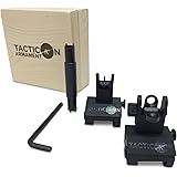 Tacticon Armament Flip Up Iron Sights for Rifle Includes Front Sight Adjustment Tool | Rapid Transition Backup Front and…