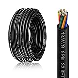 18 Gauge 8 Conductor Electrical Wire, 32.8FT 18AWG