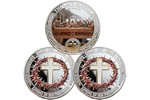 The Last Supper Christian Commemorative Coin, Jesus Eucharist Religious Challenge Coin with Mark 14:22-24 Scripture, Faith Cr