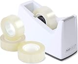 Rapesco 1620 Tape Dispenser 300 for Rolls 1 Inch Core Includes 4 Rolls