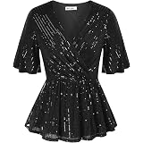 PrettyGuide Women's Sequin Blouse Tops 