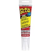 Flex Glue Rubberized Waterproof Adhesive, Clear, 2.8 oz Tube, 1-Pack | Instant grab adhesive, works underwater, no run or drip, UV resistant, paintable, pools, showers, concrete, brick, wood, RV