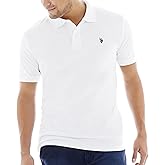 U.S. Polo Assn. Men's Solid Interlock Short Sleeve Polo, White, Small