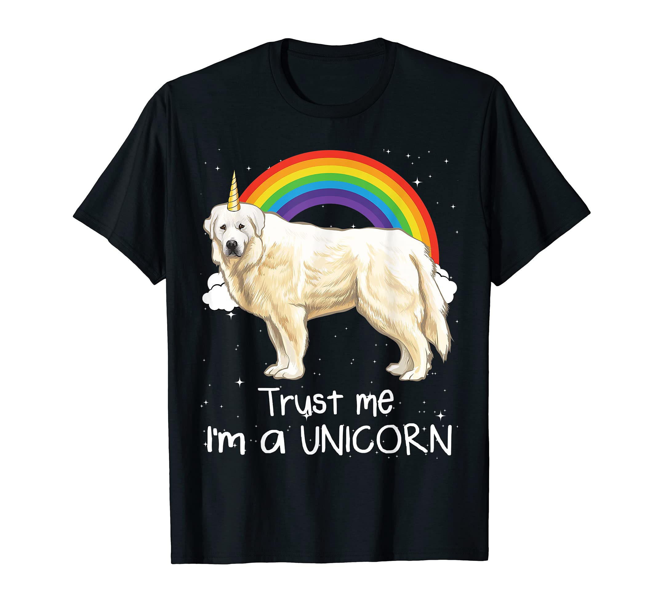 Rainbow Great Pyrenee Trust Me I'm A Unicorn Dog T-Shirt