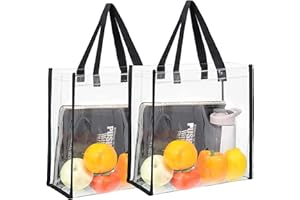 2-Pack Stadium Approved Clear Tote Bag, 12"X 12"X 6", Stadium Security Travel & Gym Clear Bag, Transparent See Through Clear 