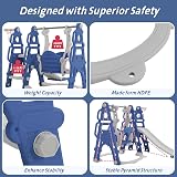 INMOZATA 4-in-1 Kids Slide Swing Basketball Hoop Playset Toddler Climber Indoor view 6