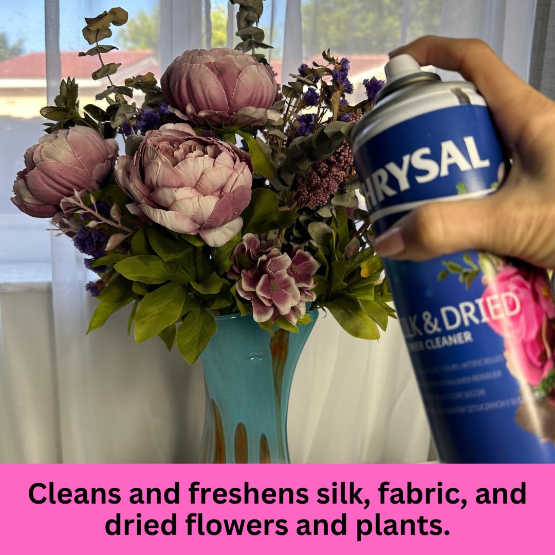 Chrysal Silk & Dried Flowers Cleaner Spray (14.8 oz) - Floral Supplies For Artificial Plants - Flower Arrangements Supplies - Ideal Florist Supplies – Artificial Plant accessories - Silk Plants Cleane