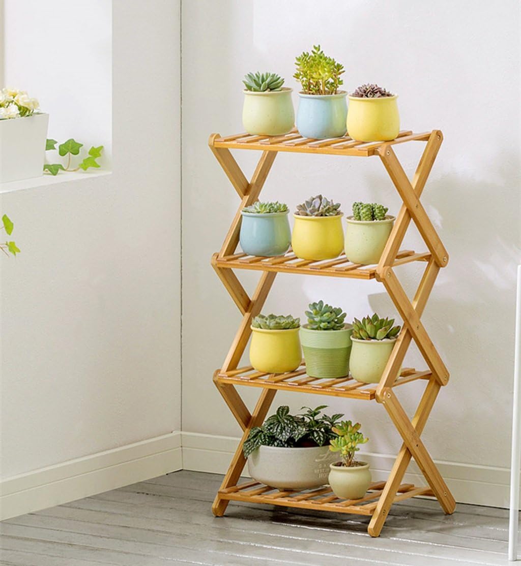 LXYXY Bamboo Wooden Flower Rack/Landing Multilayer Shelves Flower Pots