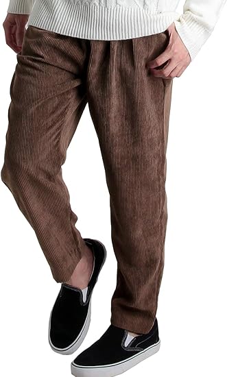 Amazon ラフタス Rafftas ゆったり コーデュロイワイドパンツ メンズ コーデュロイ ワイドパンツ 大きい Lサイズ A ブラウン ロングパンツ 通販