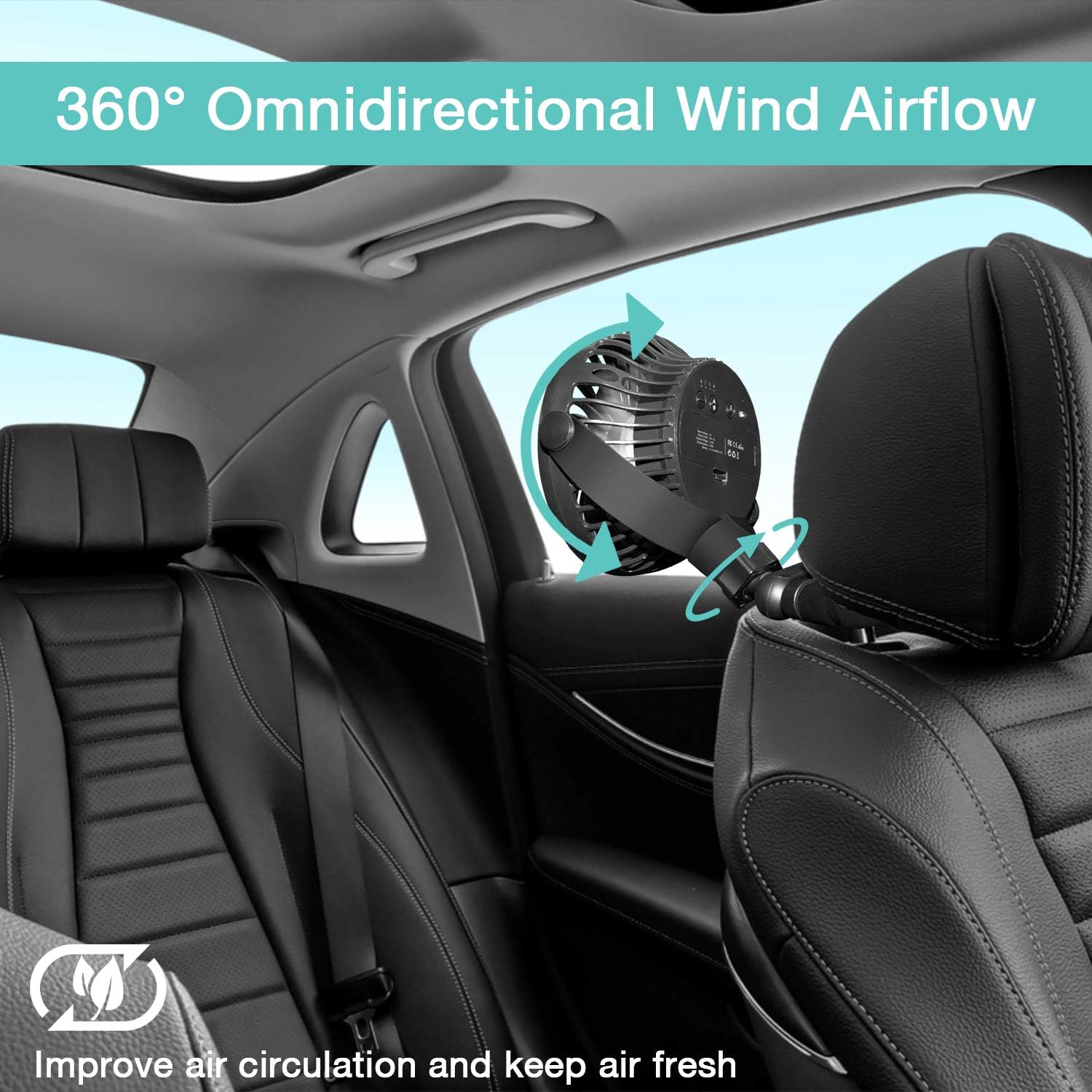 Portable Handheld Fan, 2600mAh Battery Powered Personal Desk Baby Fan Air Circulator Fan with Flexible Tripod, Ultra Quiet 4 Speed 360° Rotatable USB Fan for Stroller Office Camping Hurricane Outage,Black: Home & Kitchen