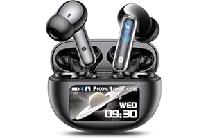 NUPLEA AI Translation Earbuds Real Time, Multifunctional Touch Screen Translator for 144 Languages & Accents Audifonos Traductores Inglés Español Noise Canceling Headphones for1Travel Business Learning Black