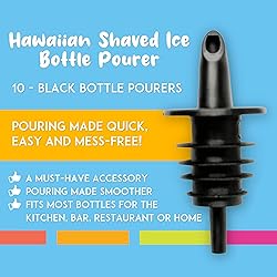 Hawaiian Shaved Ice 10 pack Free Flow Pourers, for