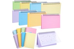 Koogel 400PCS Index Cards, 4x6 Large Index Cards with Key Rings for School, Flashcards Heavy Note Card with Waterproof Covers for Studying Learning College Office Home Supplies, 8 Color