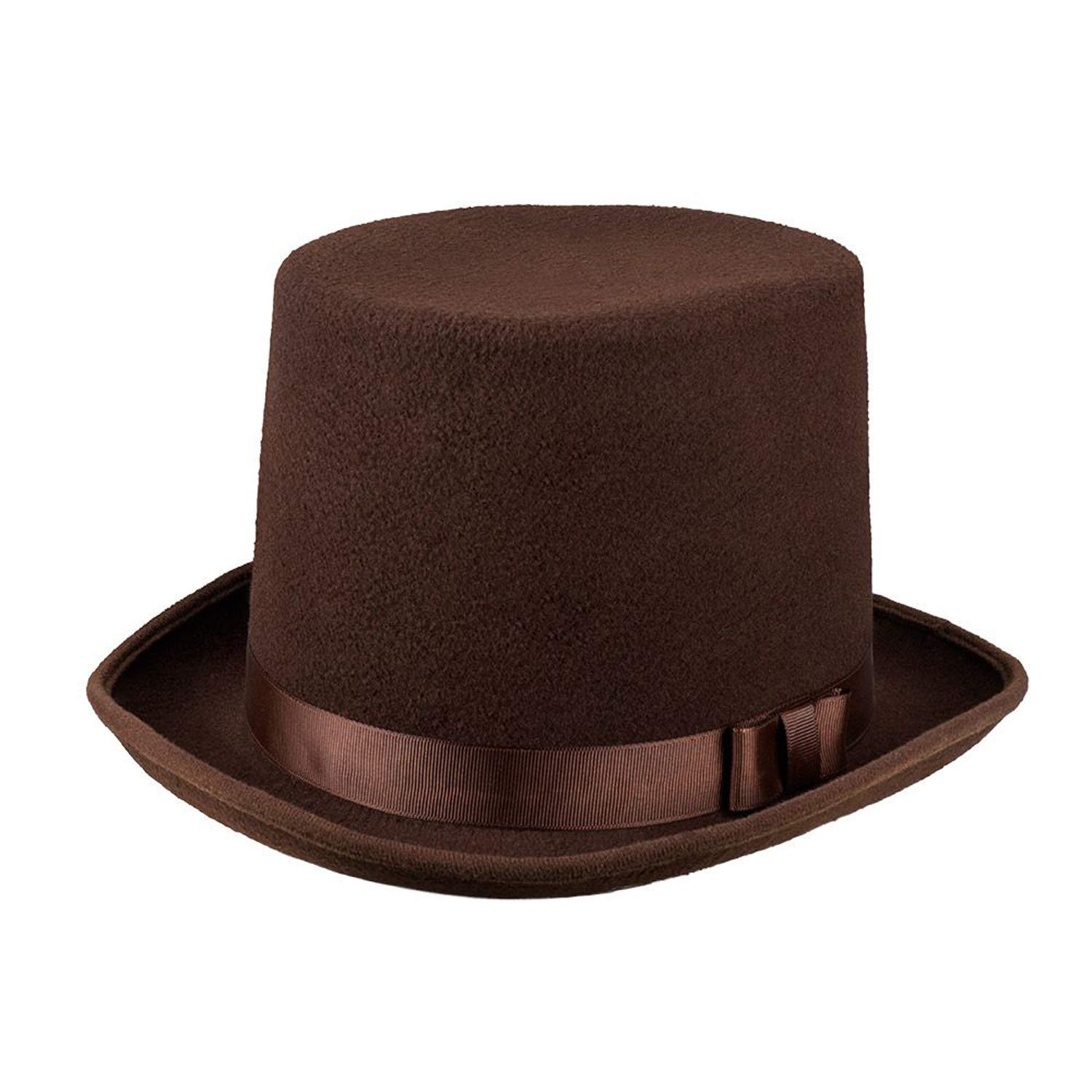 Boland Adult Black Deluxe Top Hat, Heavy Duty, Satin Band and Elasticated Inside, Victorian Style Ringmaster Magician Steampunk Cosplay Halloween Fancy Dress Accessory Adult, One Size (Black) โ image 1
