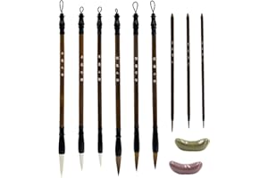 Knana 11Pcs Calligraphy Brushes Painting Writing Brushes Watercolor Brushes Set Writing Sumi Hubi Maobi Drawing Watercolor Ink Art Kanji Painting Calligraphy Brush for Beginners (11)