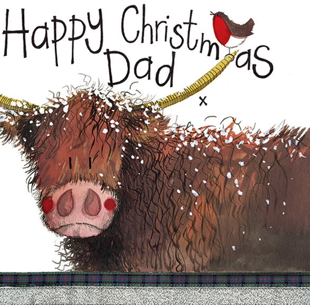 Alex Clark Highland Cow Dad Christmas Card