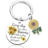 UVIBEW Sunflower Gifts Sunflower Keychain Unique Christmas Gifts for Women Best Friend Keychain Sunflowers Gift Basket for Women Christmas Birthday Gift for Woman Friends