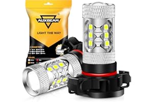Auxbeam 5201/5202/9009 LED Fog Light Bulbs, 6500K Xenon White, 8000LM Super Bright, 360-degree Illumination, Canbus Ready, Fog Car Lights Replacement, Pack of 2