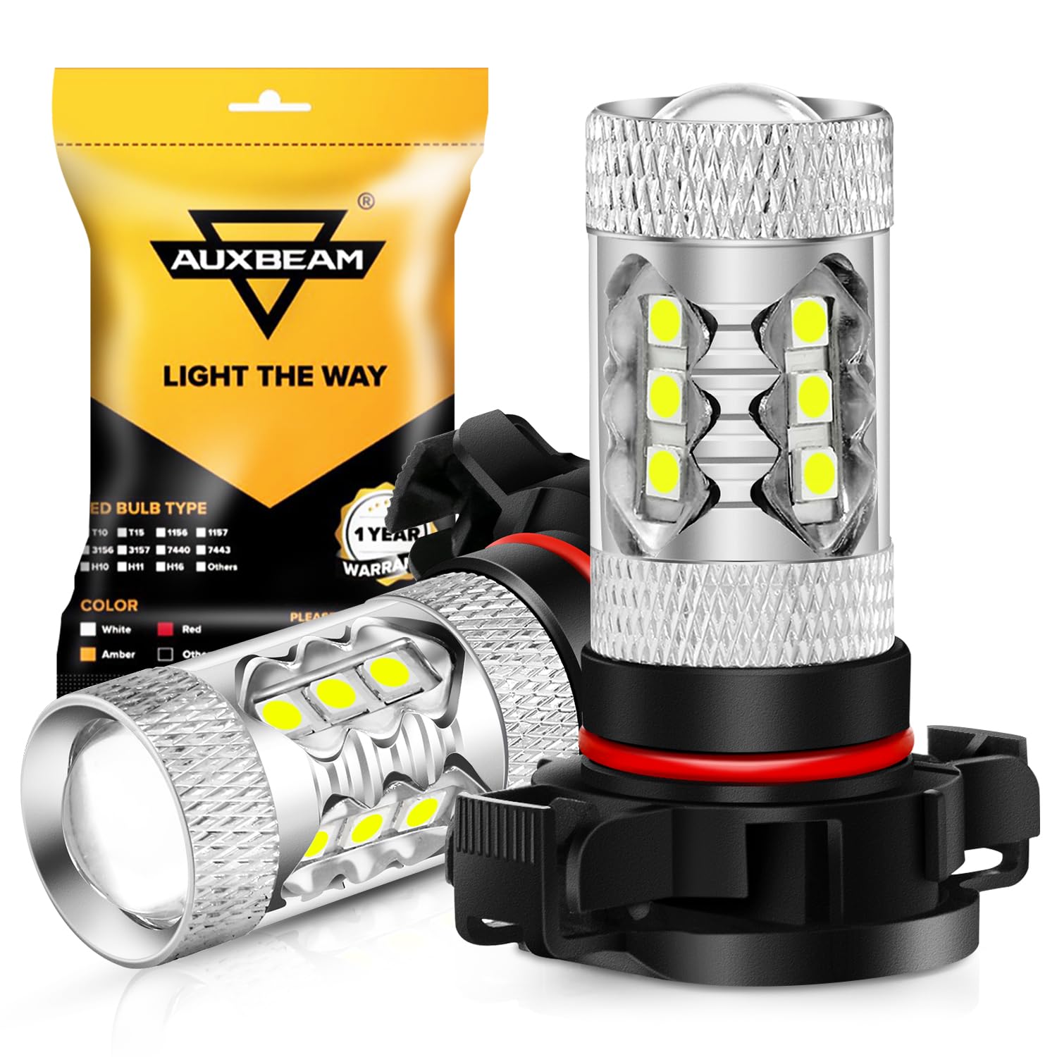 Auxbeam 5201/5202/9009 LED Fog Light Bulbs, 6500K