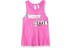 Calvin Klein Girls' Performance Tank Top, Sleeveless & Crew-Neck Neckline, Logo Detailing