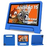 ApoloSignage 2025 Android 15 Kids Tablet, 10 Inch HD Display, Octa-Core Processor, 8GB RAM, 64GB ROM (Expandable to 1TB), with Kids Space, Parental Controls, Long-Lasting Battery (Blue)