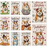Seasonal Garden Flags Sets - Corgi Decortions Dog Flags Double Sided Flags Set of 11 Holiday Farmhouse Indoor Outdoor Yard Lawn Christmas Gifts Decor 12.5x18 Inch
