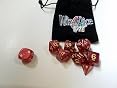 7 Die Polyhedral Dice Set - Solid Red With Velvet Pouch By Wiz Dice By Wiz Dice