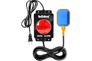 Sump Pump Alarm, Briidea Indoor/Outdoor High Water Septic Tank Alert with 110dB Alarm & LED Indicator, 10ft Float Switch, Ide