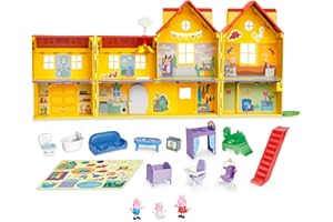 PEPPA PIG Peppa's Big Family House Playset with 3 Figures, 11 Accessories, 2025 Version with Baby Evie, Preschool Toys for Girls and Boys 3 and Up