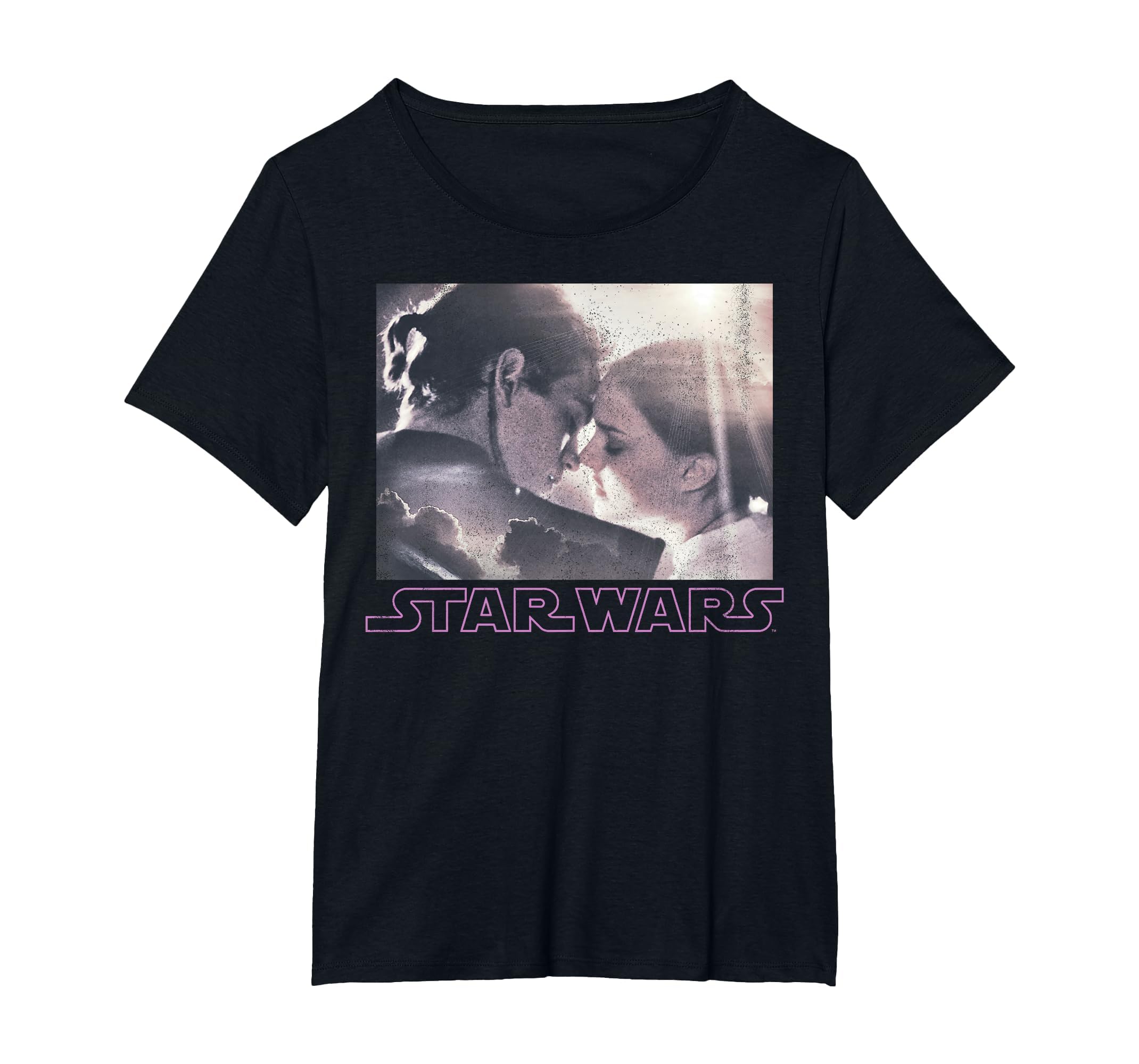 Star Wars Padme & Anakin Kiss Portrait T-Shirt, Women's Plus, Black, 2X
