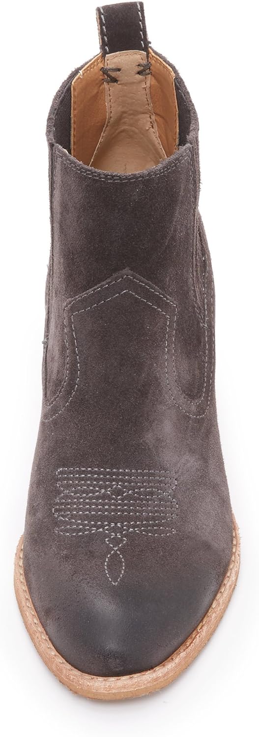 dolce vita stacked heel suede ankle booties