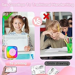 Mini Printer Sticker Printer Print Pod with 6 Rolls