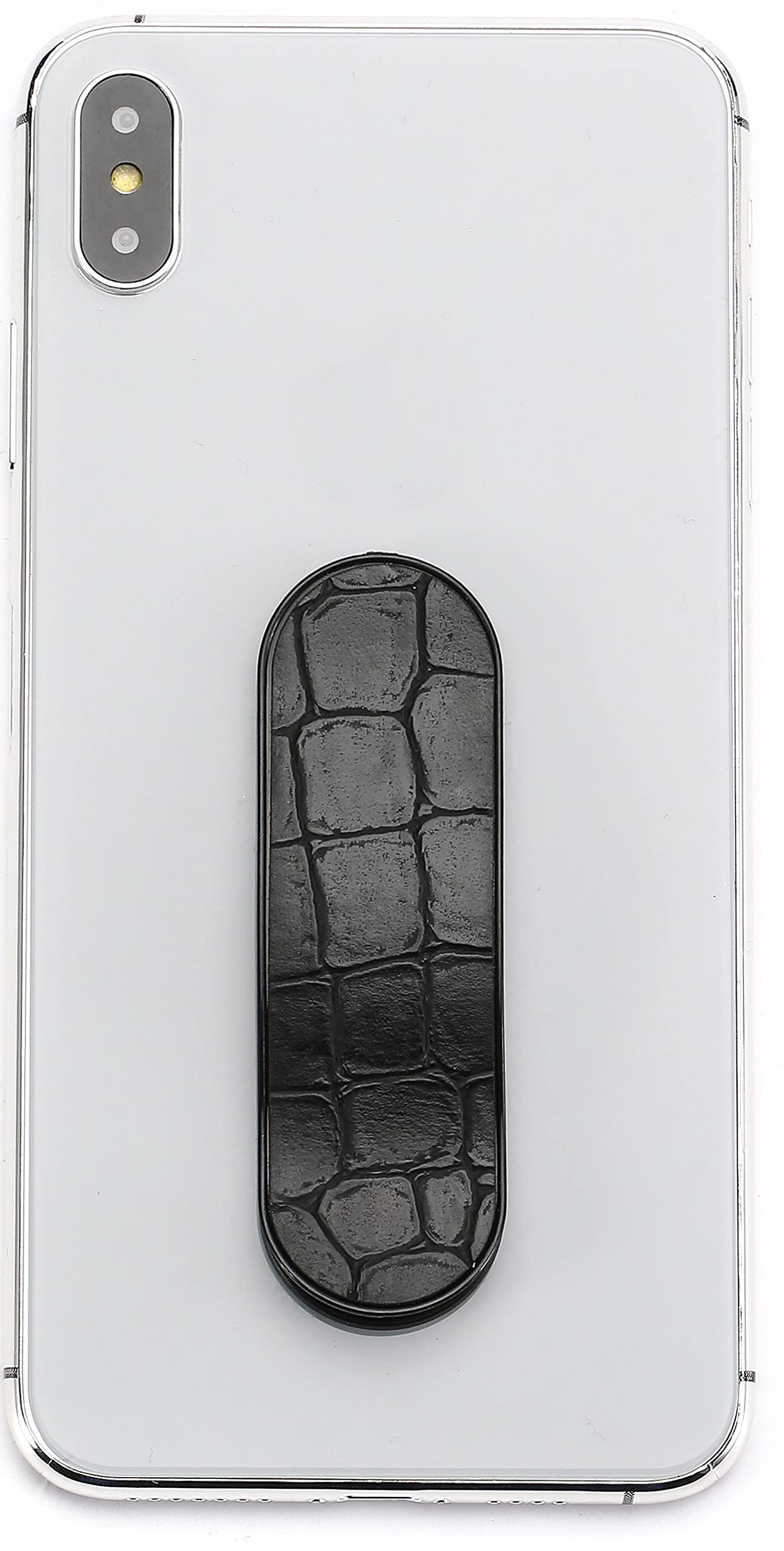Momostick - The Original! Smartphone Finger Holder - Mobile Phone Finger Holder Mobile Phone Holder Stand Grip - Mobile Phone Ring for iPhone Samsung Huawei (Crocodile Series - Black)