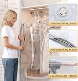 Taili Hanging Vacuum Storage Bags 4 Jumbo 135x70x38cm Wardrobe Organizer view 5