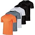 Real Essentials 5 Pack Men’s Active Quick Dry Mesh Crew Neck T Shirts | Athletic Short Sleeve Tee (Available in Big & Tall)
