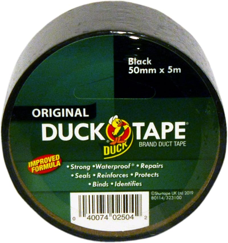 Duck Tape Original Black 50mm x 5m High Strength Waterproof Tape
