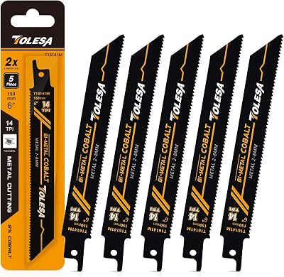 TOLESA Bi-Metal Saw Blade 150mm 14TPI 1/2 inch Shank Cobalt Teeth Pack
