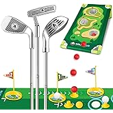 Liberry Kids Golf Set Aged 3 4 5 6 for Boys Girls, Retractable Toddler Golf Clubs Set with Putting Mat & Cornhole Board, Outdoor Indoor Sports Toy Birthday Gifts
