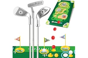 Liberry Kids Golf Set Aged 3 4 5 6 for Boys Girls, Retractable Toddler Golf Clubs Set with Putting Mat & Cornhole Board, Outdoor Indoor Sports Toy Birthday Gifts