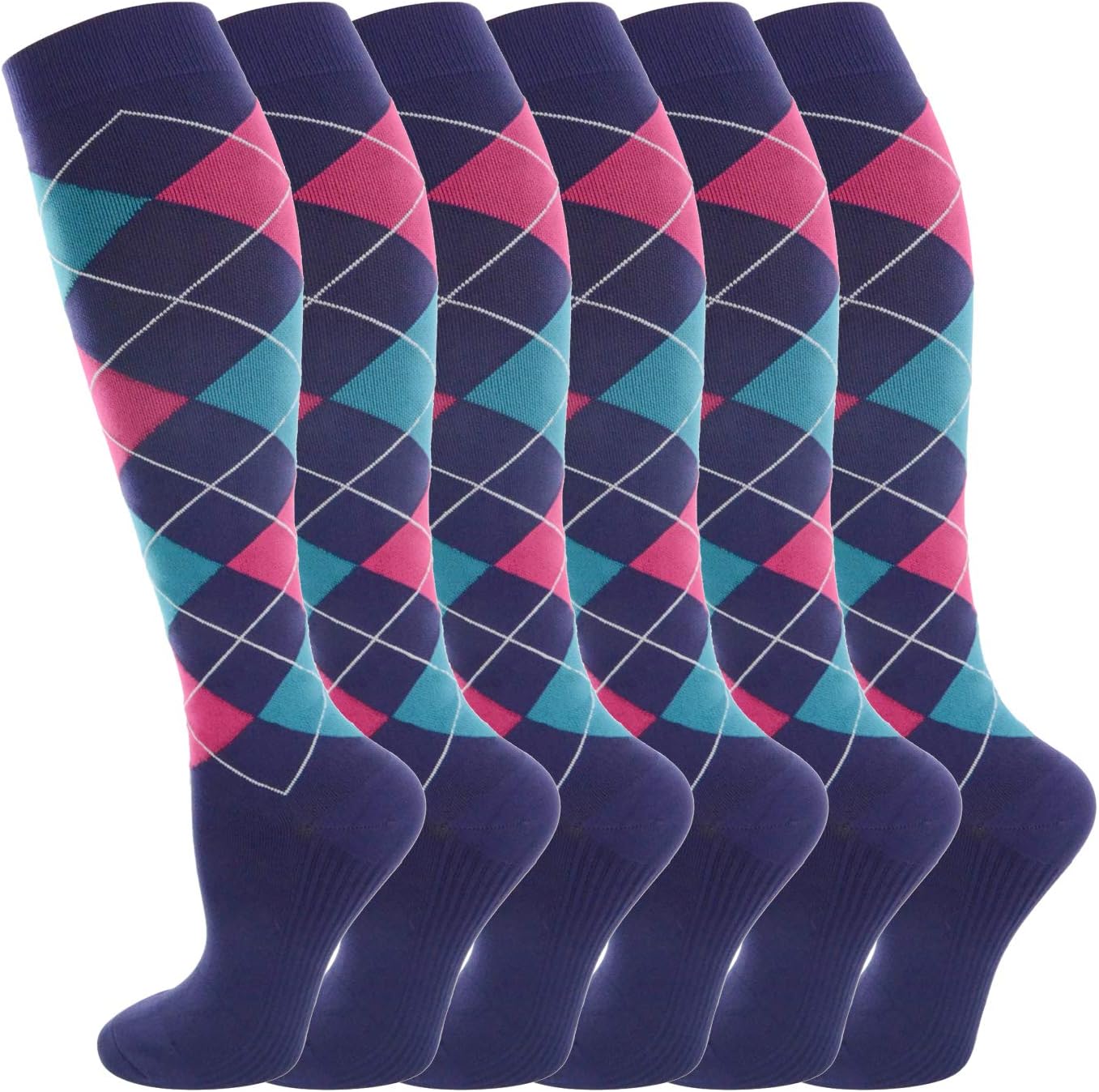 NOVAYARD Compression Socks for Women and Men Support Graduated 15-20 mmHg Medias De Compresion Mujer(6 Pairs)